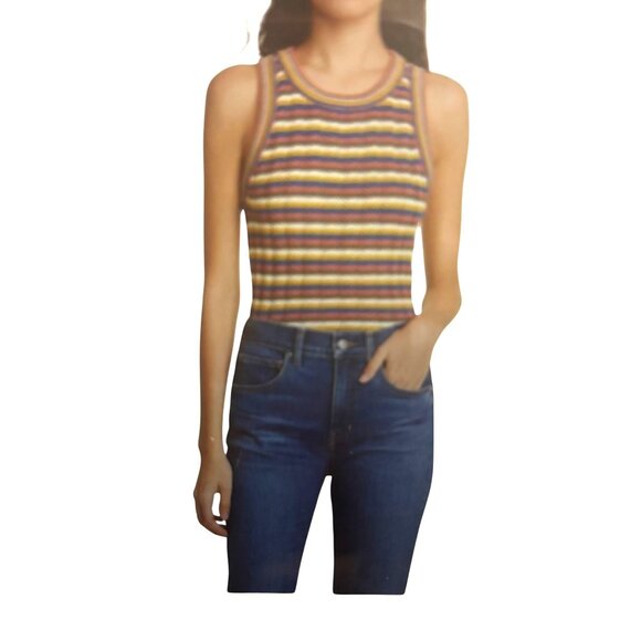 Veronica Beard Multicolor Striped Knit Sleeveless Tank Top Women's S Cotton Blen - Picture 3 of 15
